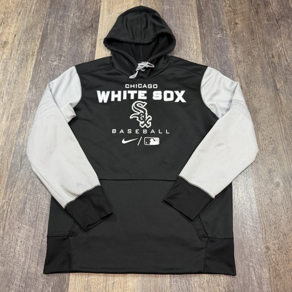 Nike Therma-FIT Chicago White Sox Hoodie Mens M Black MLB Baseball Authentic